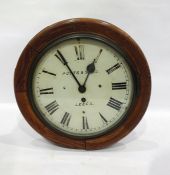 Potts & Sons of Leeds wall clock with Roman numerals to the dial, in oak case