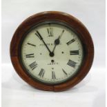 Potts & Sons of Leeds wall clock with Roman numerals to the dial, in oak case