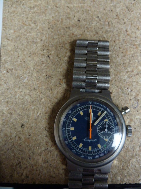 Gentleman's stainless steel Longines Conquest single button chronograph wristwatch circa 1972 - Image 3 of 8