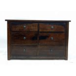 20th century Eastern hardwood chest of six drawers, 124.5cm x 80cm