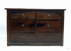 20th century Eastern hardwood chest of six drawers, 124.5cm x 80cm