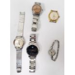 Gent's Corvette wristwatch with steel strap, three further gent's wristwatches and a lady's