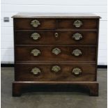 19th century mahogany chest, the rectangular top with moulded edge above two short over three long