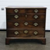 19th century mahogany chest, the rectangular top with moulded edge above two short over three long