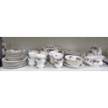 Royal Albert 'Lavender Rose' tea and dinner service comprising graduated plates, teacups, saucers,