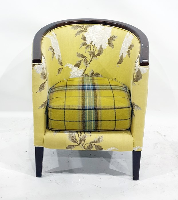 Armchair in the Arts & Crafts Macintosh taste with ebonised frame, upholstered seat and a 20th - Image 2 of 2