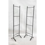 20th century shelving unit with iron supports and four pine shelves, 91cm x 152cm
