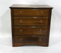 20th century mahogany chest of four long drawers, 91cm