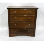 20th century mahogany chest of four long drawers, 91cm