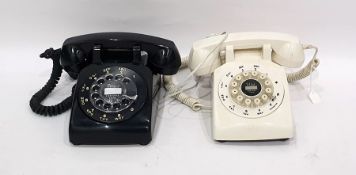 White push button replica telephone and a 1950's Canadian NE-500 black dial telephone (2)