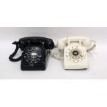 White push button replica telephone and a 1950's Canadian NE-500 black dial telephone (2)