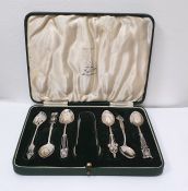 Set of six Libertys 'Cymric' silver Art Nouveau teaspoons designed by Archibald Knox, Birmingham