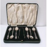 Set of six Libertys 'Cymric' silver Art Nouveau teaspoons designed by Archibald Knox, Birmingham