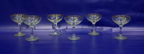 Set of six Babycham glasses