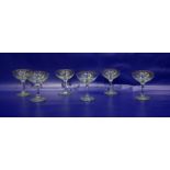 Set of six Babycham glasses