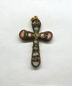 Pietra Dura inlaid crucifix in the Eastern European fashion