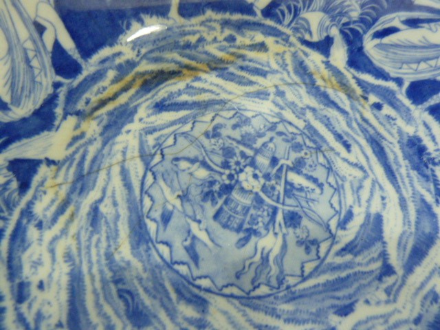 Set of four Copeland Spode 'Italian' pattern dinner plates, two smaller blue and white plates and - Image 2 of 3