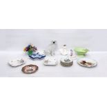 Quantity of decorative china to include pair of Royal Doulton figurines, Staffordshire spaniel,