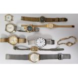 Assorted lady's and gentleman's wristwatches including a lady's 18ct gold strap watch with