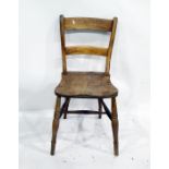 Elm seated bar-back dining chair on turned supports