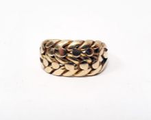18ct gold keepers ring, approx 9g