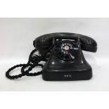 Black bakelite Scandinavian dial telephone