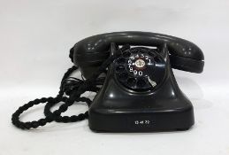Black bakelite Scandinavian dial telephone