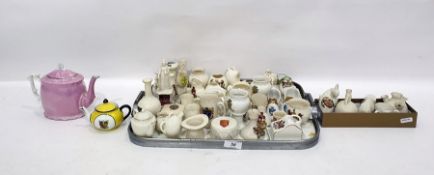 Quantity of crestedware, various makers, to include a pink lustre 'Gloucester' teapot