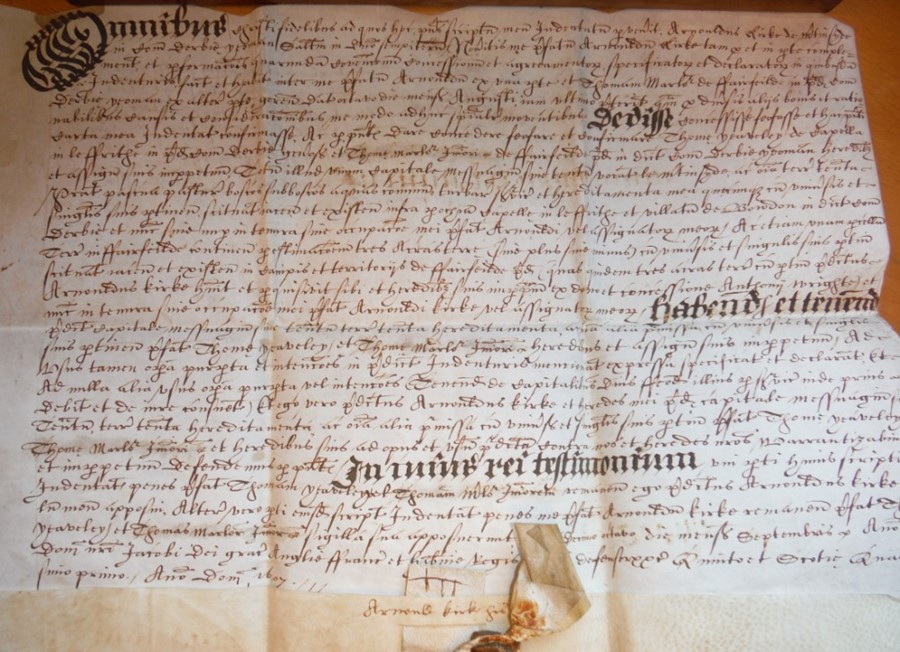 Indenture dated 1607, written in Latin