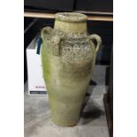 Large reconstituted stone garden urn of ovoid form, 80cm high approx
