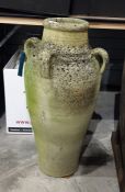 Large reconstituted stone garden urn of ovoid form, 80cm high approx