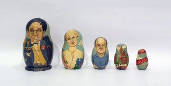 Five-tier Russian Matryoshka doll to celebrate Moscow January 7th - 10th 2000, featuring Russian