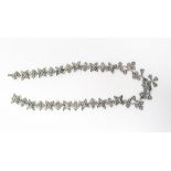 Early to mid 20th century paste necklace formed as flowerheads