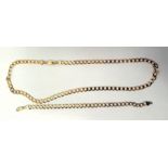 9ct gold curb link necklace and matching bracelet, total approx weight 22.6g (2)