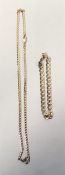 9ct gold curb-link bracelet and a 9ct gold curb-link necklace, approx 17.2g (2)
