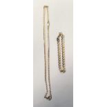 9ct gold curb-link bracelet and a 9ct gold curb-link necklace, approx 17.2g (2)