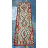 Vegetable dye wool Chobi kelim runner, 205cm x 64cm