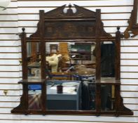 19th century overmantel mirror in a painted rosewood-effect finish, 86cm x 96.5cm