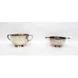 Scottish silver two-handled bowl by R & W Sorley, Glasgow 1916, of plain circular form, 11cm