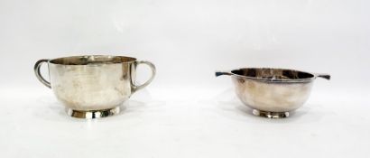 Scottish silver two-handled bowl by R & W Sorley, Glasgow 1916, of plain circular form, 11cm