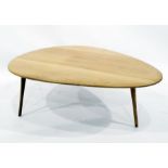 Light elm coffee table in the manner of Ercol, 115.5cm