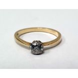 LOT WITHDRAWN 18ct gold and diamond solitaire ring, the old cut diamond measuring approx 4.8mm