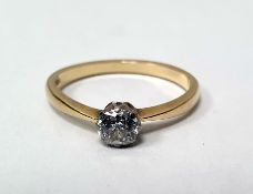 LOT WITHDRAWN 18ct gold and diamond solitaire ring, the old cut diamond measuring approx 4.8mm
