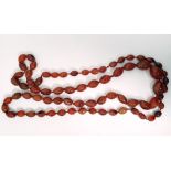 Long agate graduated bead necklace