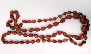 Long agate graduated bead necklace