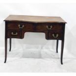 Early 20th century mahogany serpentine-fronted dressing table with four assorted drawers, 107cm