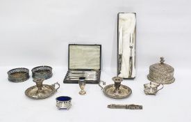 Quantity of silver plate to include oval lidded tureen, wine cooler, candelabrum, cutlery, etc (2