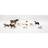 Quantity of Beswick models including matt glazed model of bay horse, further models of sheep,