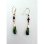 Pair of jade drop earrings