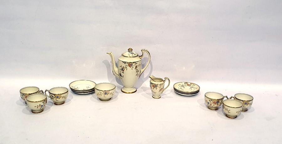 Grosvenor china coffee service to comprise coffee pot, cream jug, sugar bowl and six cups and